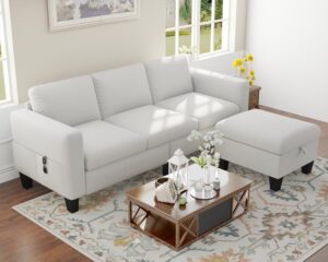 Ashley Beige 5-Piece Sectional with Ottoman