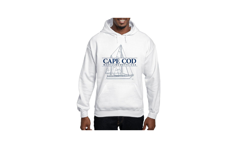 White Hoodie Mens Cape Cod