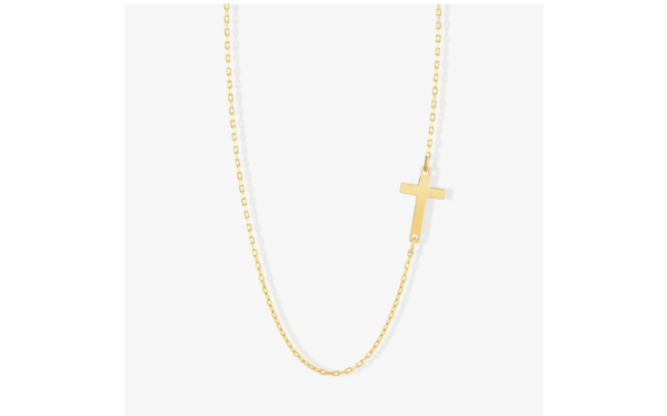 Long Cross Necklace 14K Solid Gold