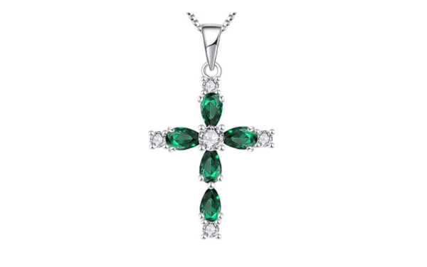 Emerald Cross Necklace